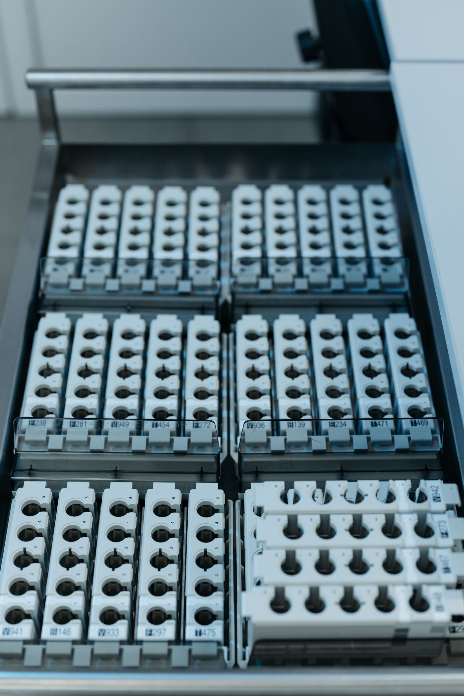 Close-up of laboratory test equipment
